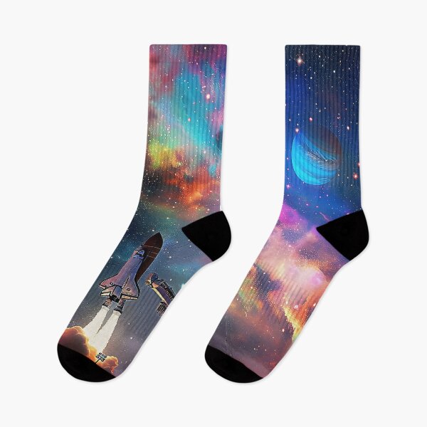 Item preview, Surreal Silhouette of Space Shuttle Launch Against Captivating Cosmic  designed and sold by CheerForGoods.