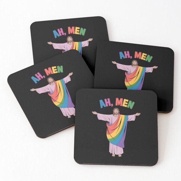 Item preview, Ah, Men Rainbow Jesus LGBTQ Pride Design designed and sold by Karsten Stier.