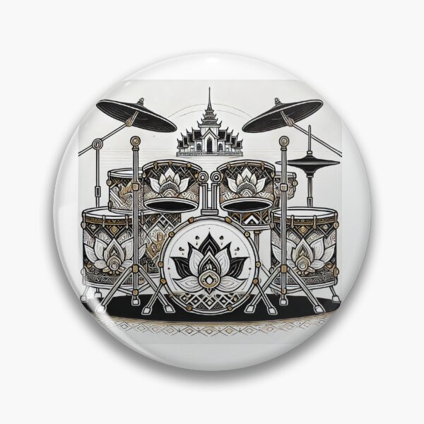 Item preview, Thai-Inspired Drum Set with Lotus Motifs designed and sold by AonTH9.