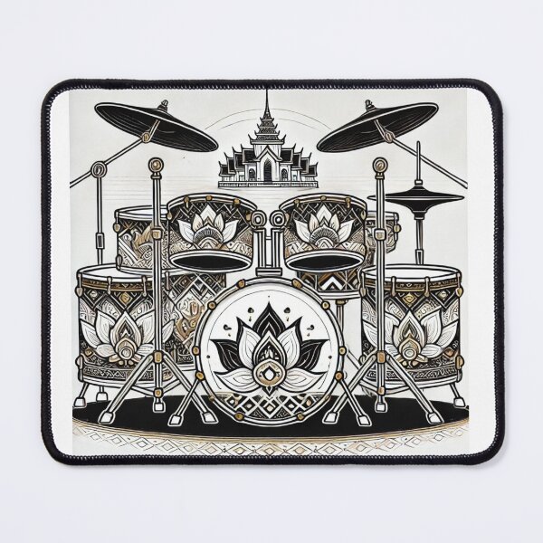 Item preview, Thai-Inspired Drum Set with Lotus Motifs designed and sold by AonTH9.