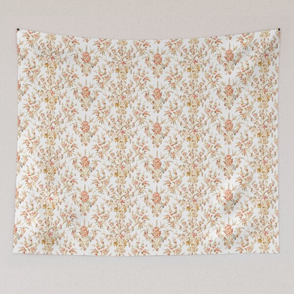 Item preview, Retro Cottagecore Floral Damask Pattern designed and sold by SamJanner.