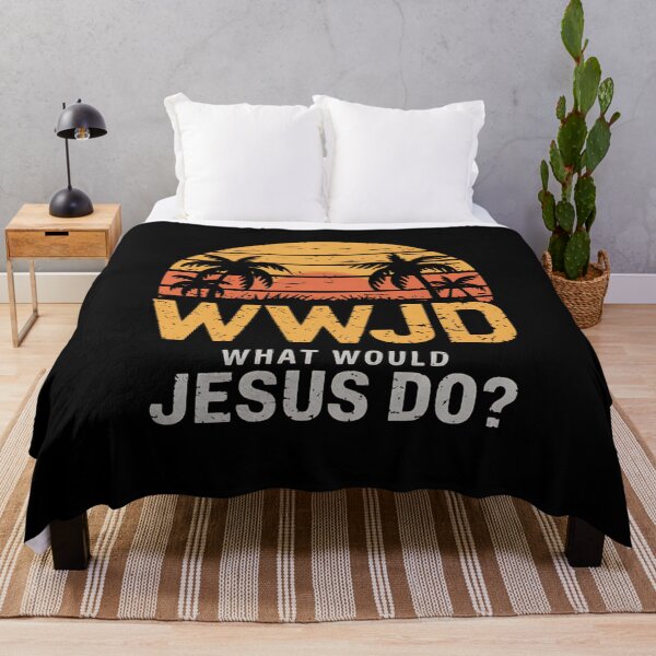 Item preview, WWJD What Would Jesus Do Retro Sunset Design designed and sold by Karsten Stier.