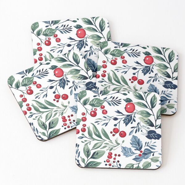 Item preview, Holiday leaves and berries with elegant charm designed and sold by Piotrek0001.
