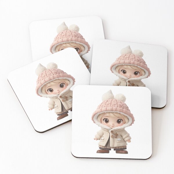 Item preview, Cozy Winter Bunny Character in Pink Knitted Hat designed and sold by MuseAI.