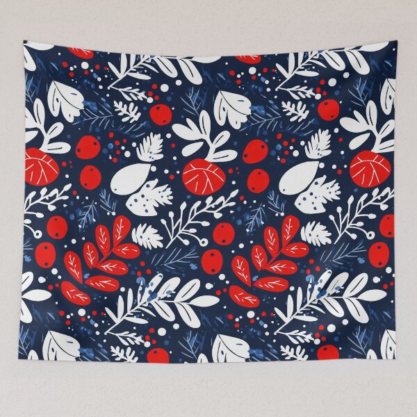 Item preview, Holiday botanical motifs with vintage elegance designed and sold by Piotrek0001.