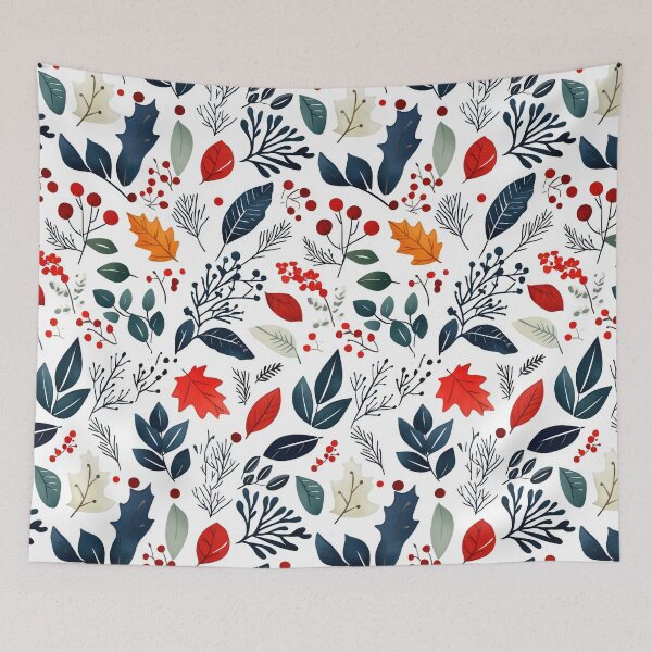 Item preview, Holiday-themed nature elements in vibrant colors designed and sold by Piotrek0001.