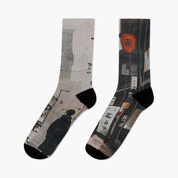 Item preview, Solitary Tourist Immersed in the Vibrant Twilight Hues of a Bustling City designed and sold by CheerForGoods.
