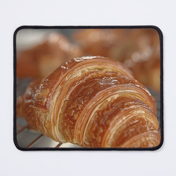 Item preview, Perfectly Baked Croissant on Bakery Rack with Flaky Golden Brown designed and sold by CheerForGoods.