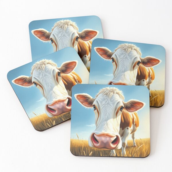 Item preview, Golden Pastures: Cow Portrait at Sunrise designed and sold by Intelligenteel.