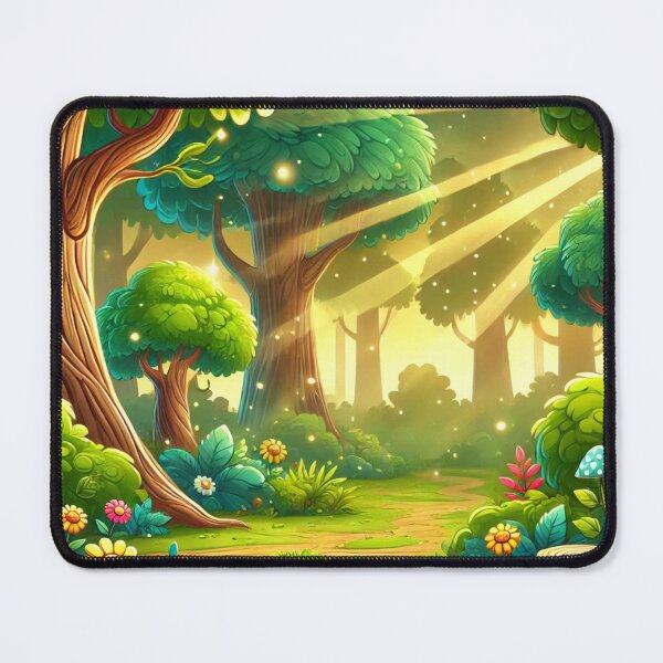 Item preview, A dense forest with sunlight filtering through the trees, creating a serene glow. designed and sold by MZCREATIONS144.