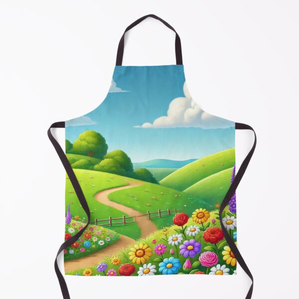 Item preview, Rolling hills covered with vibrant wildflowers under a clear blue sky. designed and sold by MZCREATIONS144.
