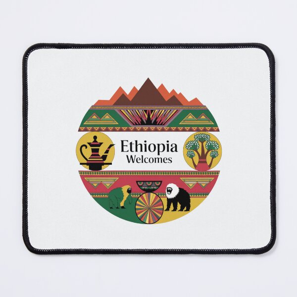 Item preview, Ethiopia Welcomes Flag Map Addis Ababa, Lalibela designed and sold by AnimalsDH305.