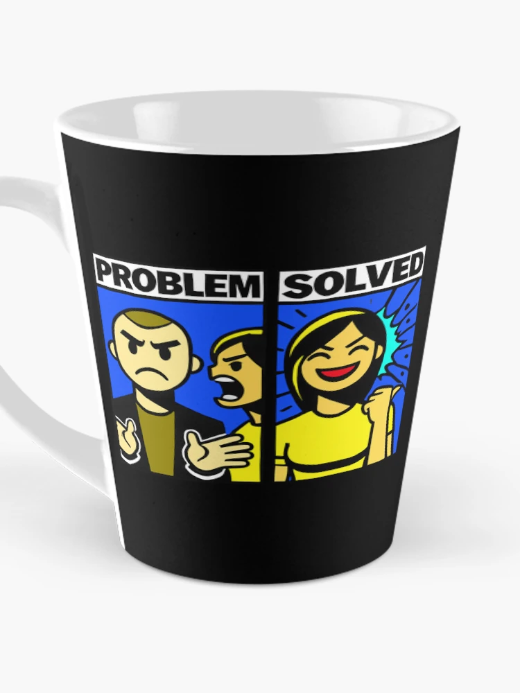 Thumbnail 3 of 4, Coffee Mug, Problem Solved Comic Humor Design designed and sold by DrawHandArt.