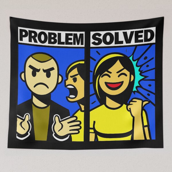 Item preview, Problem Solved Comic Humor Design designed and sold by DrawHandArt.