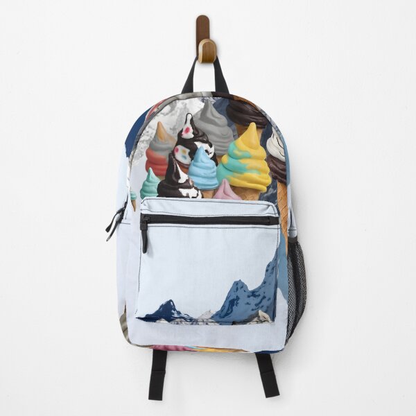 Item preview, Ice Cream Mountains, Winter Fantasy Landscape, Dessert Snow Hills, Fantasy Travel Snowcaps Nature, Eclectic Scandinavian Illustration designed and sold by 83oranges.com.