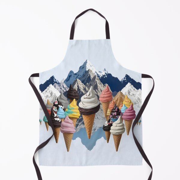 Item preview, Ice Cream Mountains, Winter Fantasy Landscape, Dessert Snow Hills, Fantasy Travel Snowcaps Nature, Eclectic Scandinavian Illustration designed and sold by 83oranges.com.
