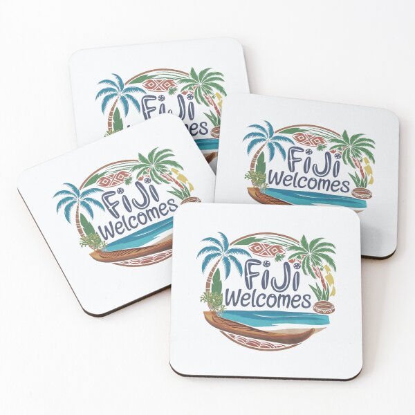 Item preview, Fiji Welcomes Flag Map Suva, Nadi, Mamanuca islands designed and sold by AnimalsDH305.