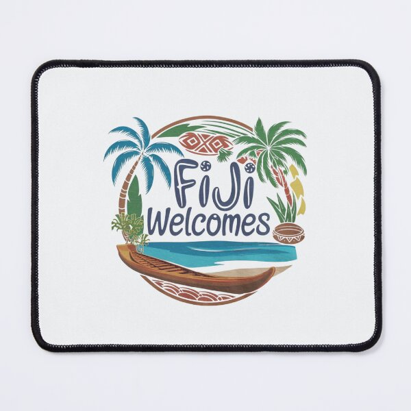 Item preview, Fiji Welcomes Flag Map Suva, Nadi, Mamanuca islands designed and sold by AnimalsDH305.