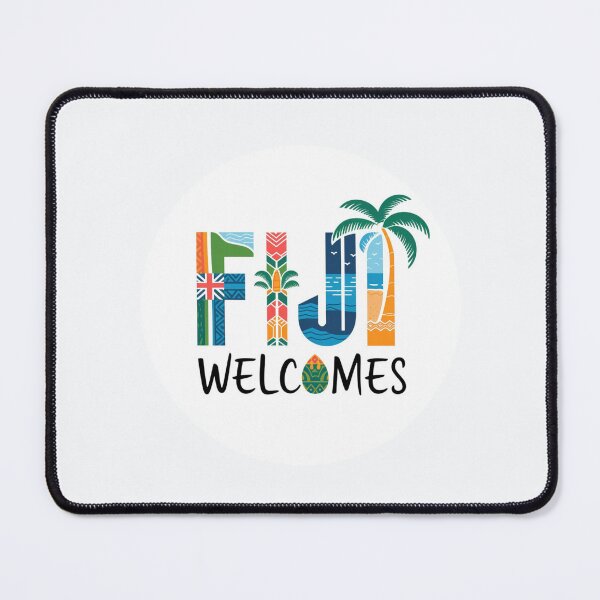 Item preview, Fiji Welcomes Flag Map Suva, Nadi, Mamanuca islands designed and sold by AnimalsDH305.