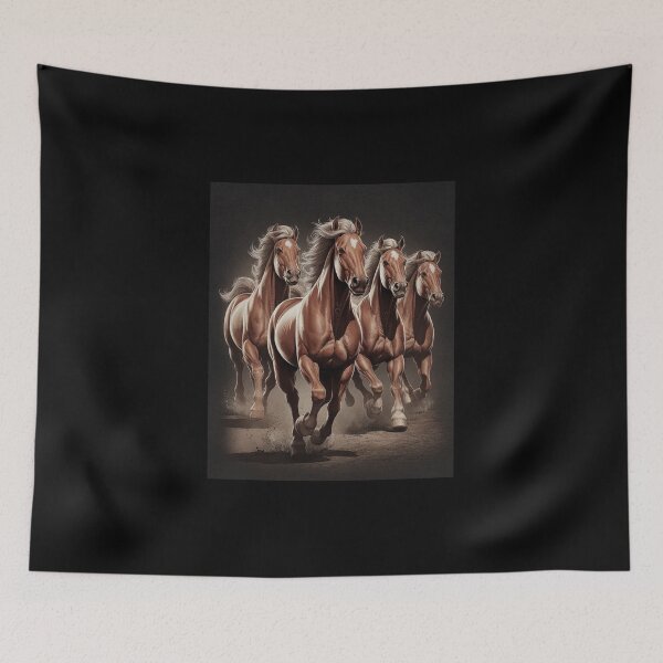 Item preview, Galloping Brown Horses in Motion - Stunning Artwork- For Horses Lovers designed and sold by love3617.