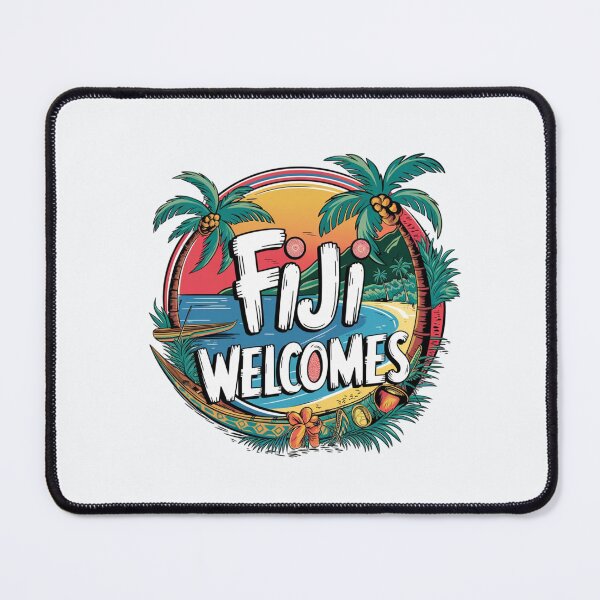 Item preview, Fiji Welcomes Flag Map Suva, Nadi, Mamanuca islands designed and sold by AnimalsDH305.
