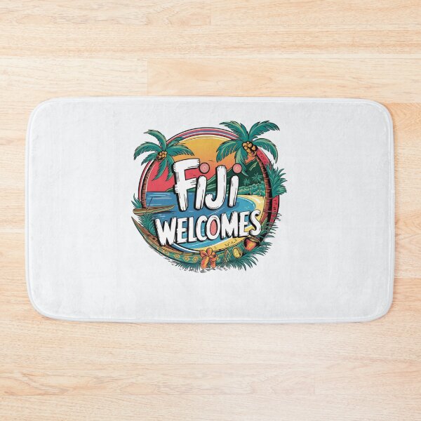Item preview, Fiji Welcomes Flag Map Suva, Nadi, Mamanuca islands designed and sold by AnimalsDH305.