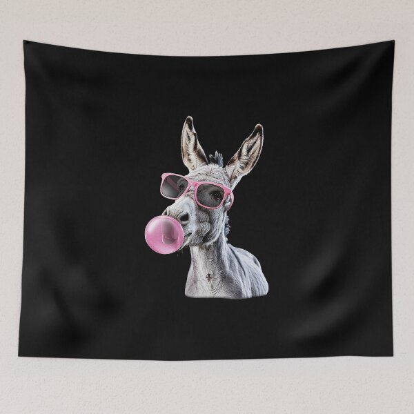 Item preview, Funny Donkey with Pink Glasses and Bubblegum -For Donkey Lovers & Donkey Joke designed and sold by love3617.