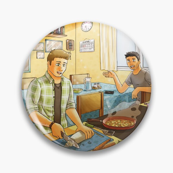 Item preview, Domestic Destiel cooking in the sunlit kitchen designed and sold by Melle-OtterWise.