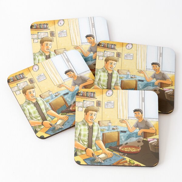 Item preview, Domestic Destiel cooking in the sunlit kitchen designed and sold by Melle-OtterWise.