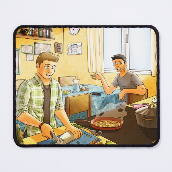 Item preview, Domestic Destiel cooking in the sunlit kitchen designed and sold by Melle-OtterWise.