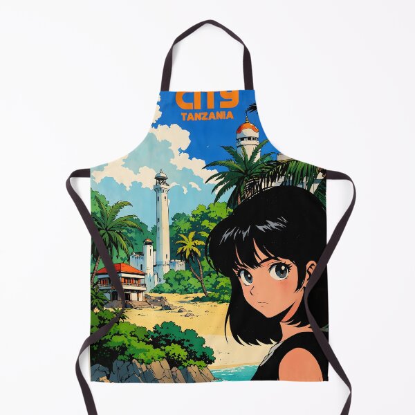 Item preview, Zanzibar City Tanzania Retro Anime Girl 80s Vintage Travel designed and sold by Retro-Anime9.