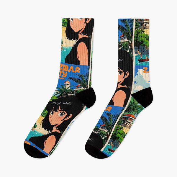 Item preview, Zanzibar City Tanzania Retro Anime Girl 80s Vintage Travel designed and sold by Retro-Anime9.
