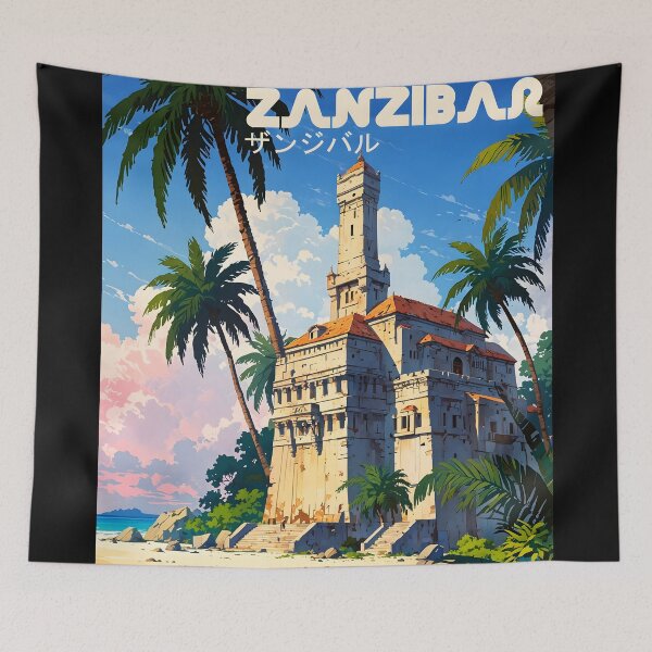 Item preview, Zanzibar Tanzania Retro Anime Girl 80s Vintage Travel designed and sold by Retro-Anime9.