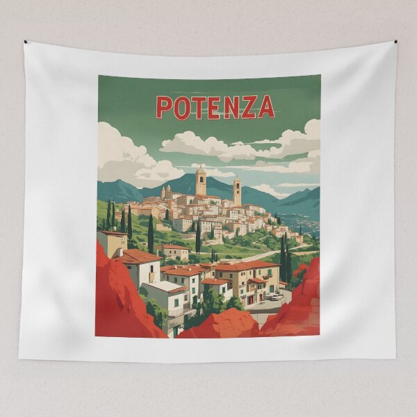 Item preview, Potenza Italy Vintage Poster Tourism  designed and sold by TravelersGems.