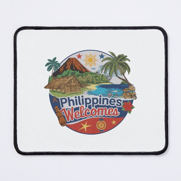 Item preview, Philippines Welcomes Flag Map Manila, Cebu, Palawan, designed and sold by AnimalsDH305.