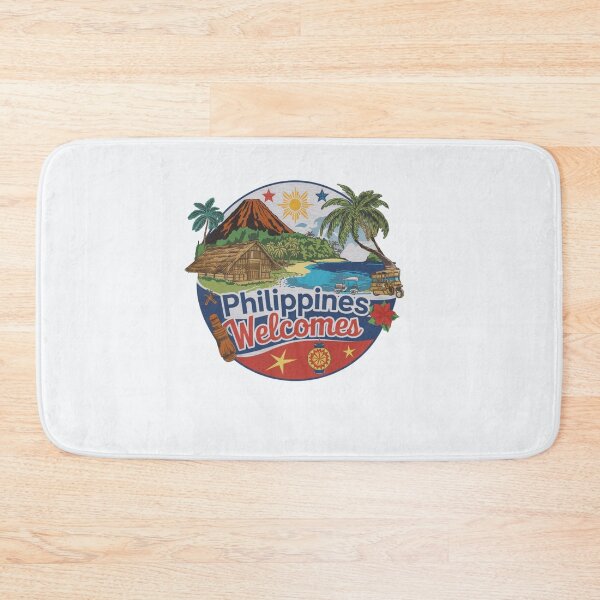 Item preview, Philippines Welcomes Flag Map Manila, Cebu, Palawan,  designed and sold by AnimalsDH305.