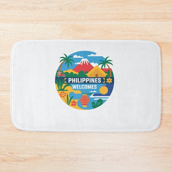 Item preview, Philippines Welcomes Flag Map Manila, Cebu, Palawan, designed and sold by AnimalsDH305.