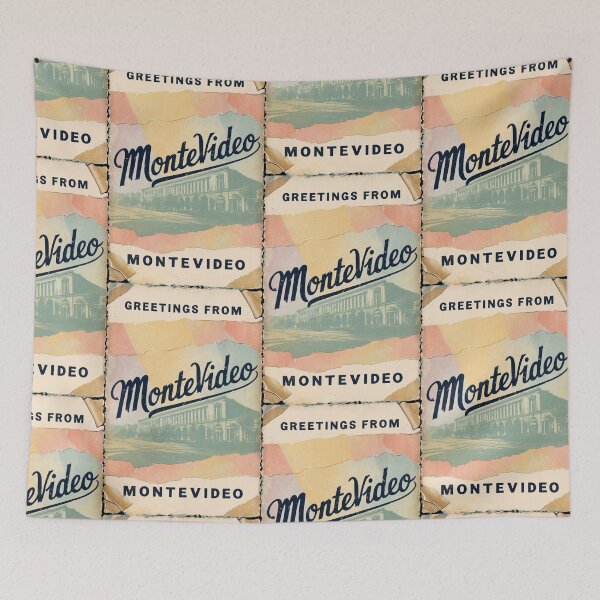 Item preview, Greetings from Montevideo Uruguay Vintage Travel Retro Postcard Design designed and sold by TravelPostcardGems.