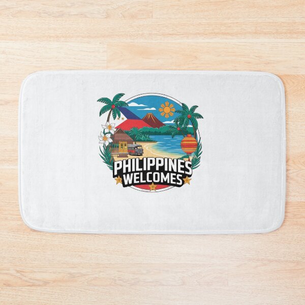 Item preview, Philippines Welcomes Flag Map Manila, Cebu, Palawan,  designed and sold by AnimalsDH305.