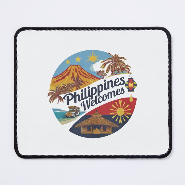 Item preview, Philippines Welcomes Flag Map Manila, Cebu, Palawan designed and sold by AnimalsDH305.