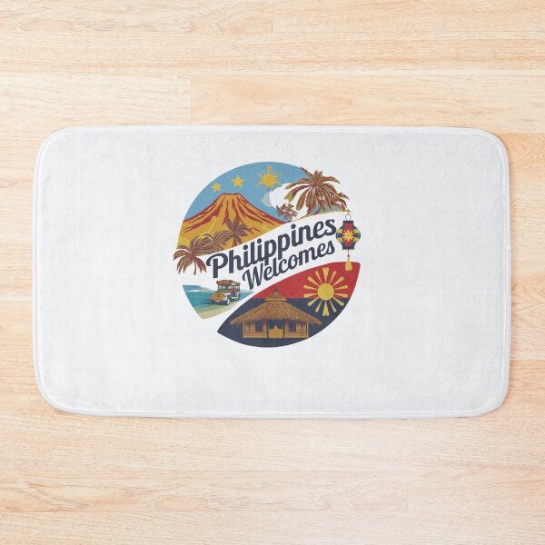 Item preview, Philippines Welcomes Flag Map Manila, Cebu, Palawan designed and sold by AnimalsDH305.