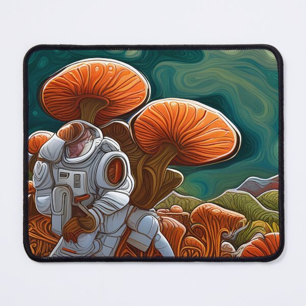 Item preview, Mushrooms and aliens in batik 03 designed and sold by 6static.