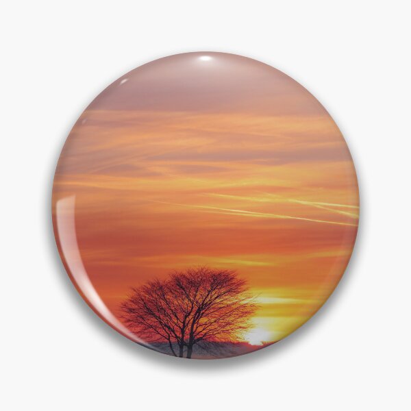 Item preview, Single tree in the landscape with fog and sunrise designed and sold by Pietschi2022.