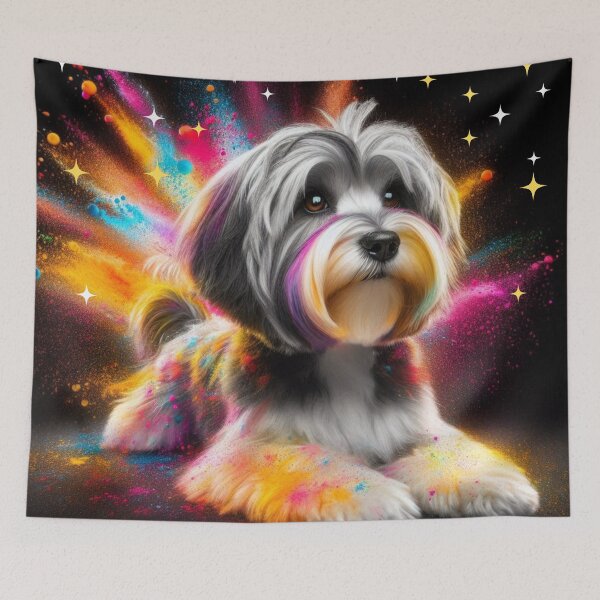Item preview, Vibrant Splatter Pup designed and sold by PattaZone.