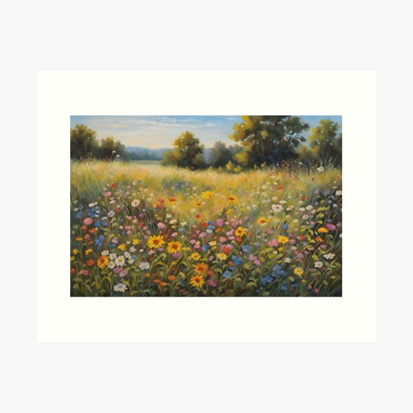 Item preview, Sunlit Wild Garden || Wall Art Decor Oil Acrylic Painting  designed and sold by Kutamora.