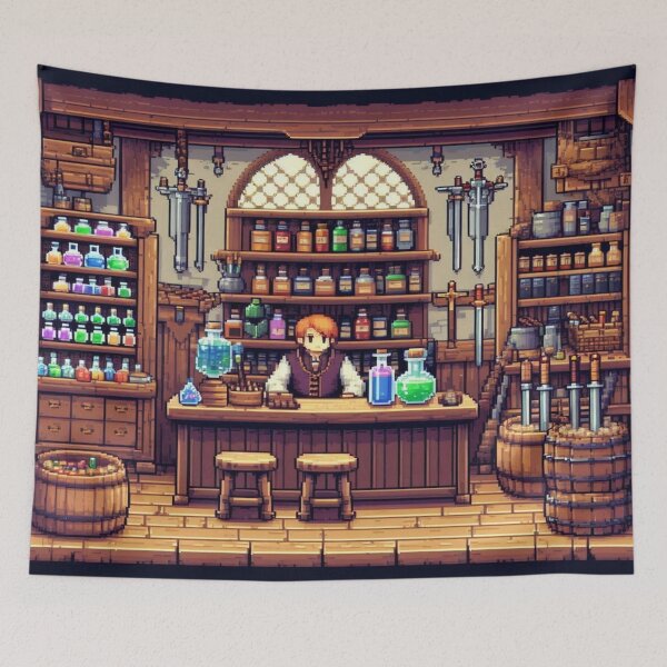 Item preview, Pixel Art RPG Merchant's Shop Reloaded Premium Trendy El mejor regalo designed and sold by Imaginarium of Chaos falcon88 .