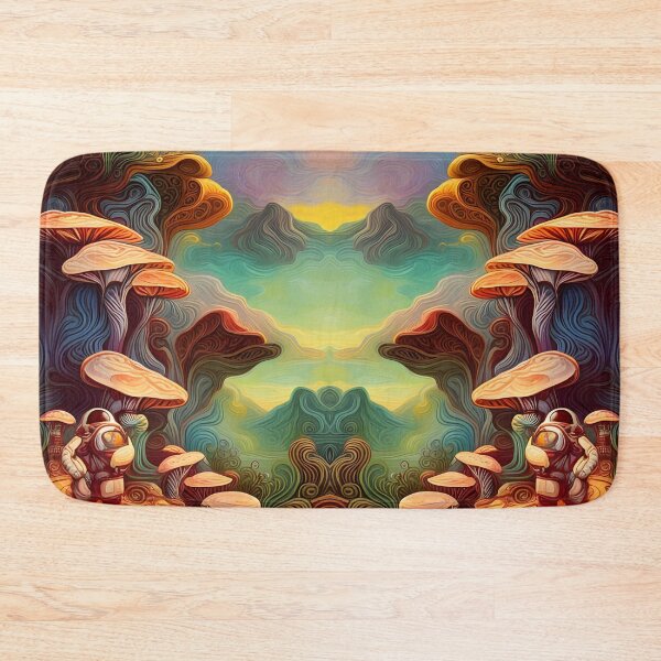Item preview, Mushrooms and Aliens in Batik 01 designed and sold by 6static.