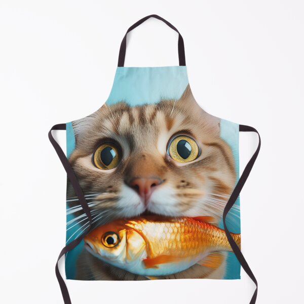 Item preview, Funny Cat Holding a Goldfish | Playful and Quirky Portrait designed and sold by Terradesignsbyk.