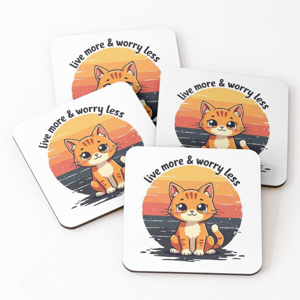 Item preview, live more worry less ginger cute cat  designed and sold by bukajart.