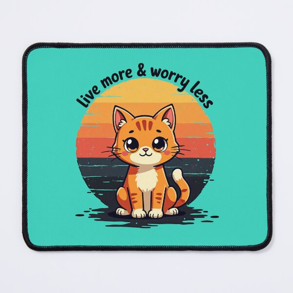 Item preview, live more worry less ginger cute cat  designed and sold by bukajart.